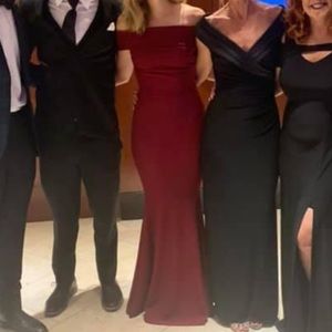 Maroon long formal dress